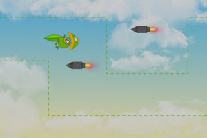 Super Appleman Through Clouds